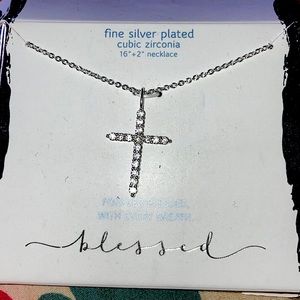 Silver plated cross necklace